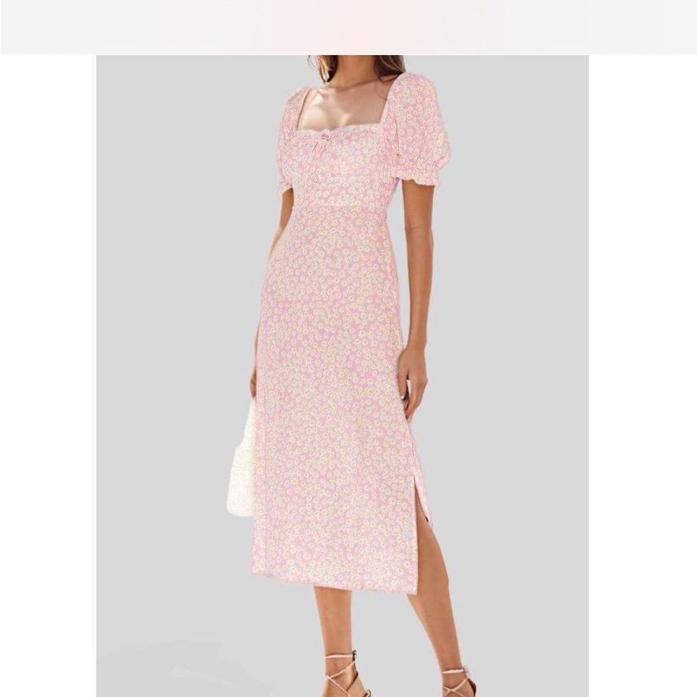 Elegant Pink Floral Dress